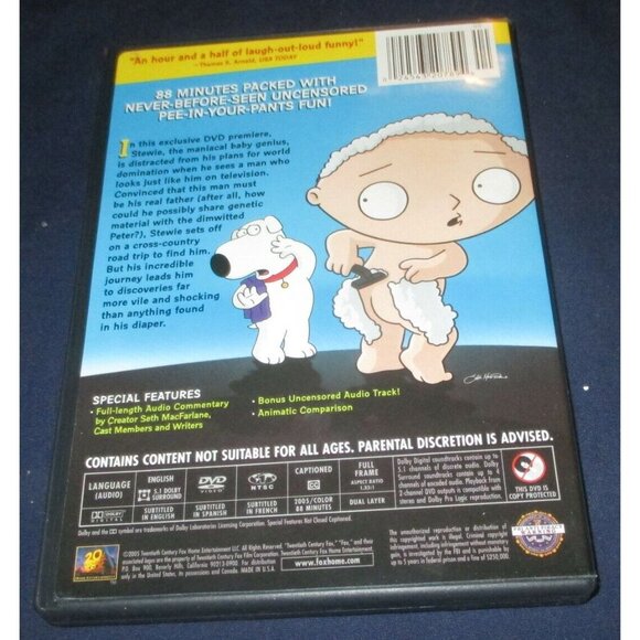 Family Guy Presents Stewie Griffin: The Untold Story. (DVD, 2006, 2-Disc Set) - Picture 5 of 5